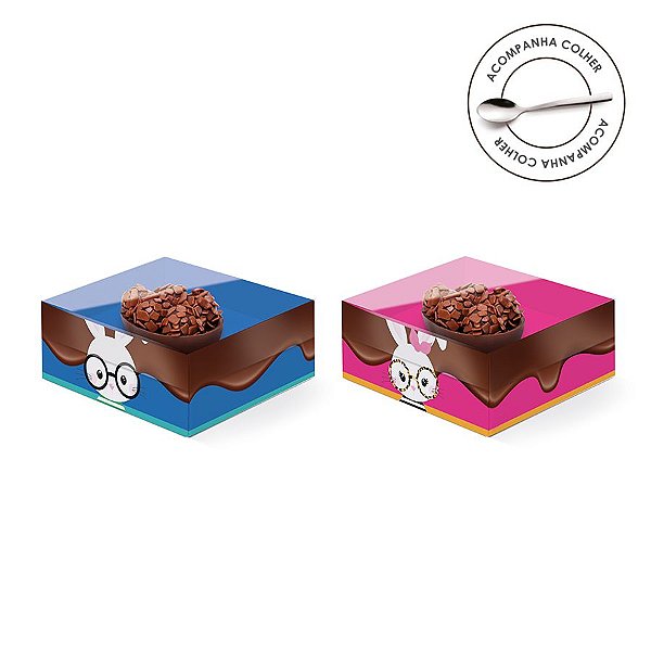 Caixa Meio Ovo de Colher 50g New Practice Páscoa Cores - 6 unidades - 11,5cmx9cmx5,5cm - Cromus Páscoa - Rizzo Confeitaria