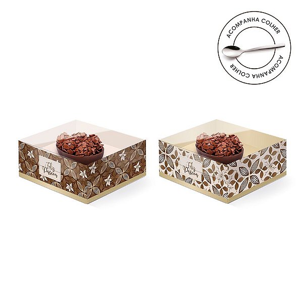 Caixa Meio Ovo de Colher 50g New Practice Chocolate - 6 unidades - 11,5cmx9cmx5,5cm - Cromus Páscoa - Rizzo Confeitaria