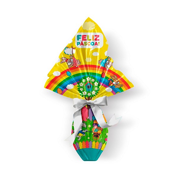 Saco Express para Ovos de 100g a 150g - 24cm x 24cm - Bom Dia Amarelo - 05 unidades - Cromus Páscoa - Rizzo Confeitaria