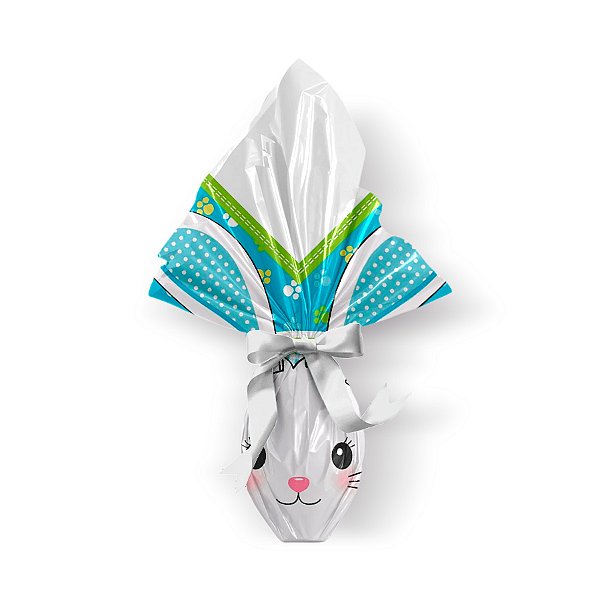 Saco Express para Ovos de 100g a 150g - 24cm x 24cm - Orelhinha Azul - 05 unidades - Cromus Páscoa - Rizzo Confeitaria