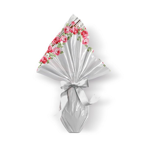 Saco Express para Ovos de 250g a 350g - 35cm x 35cm - Patina Floral - 05 unidades - Cromus Páscoa - Rizzo Confeitaria