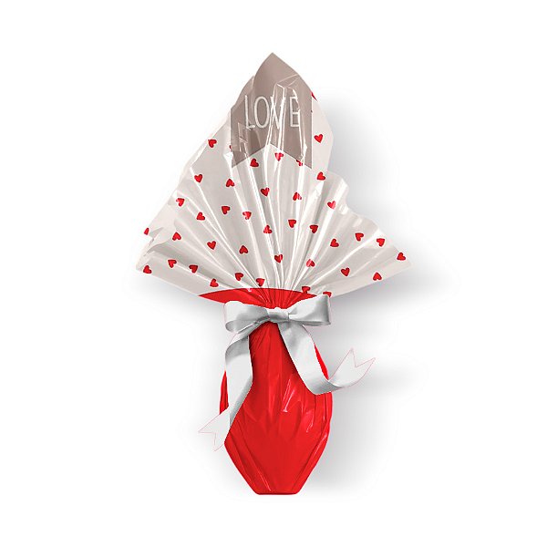Saco Express para Ovos de Coração de - 250g a 350g - 37,5cm x 37,5cm - Romeu e Julieta - 05 unidades - Cromus - Rizzo Confeitaria