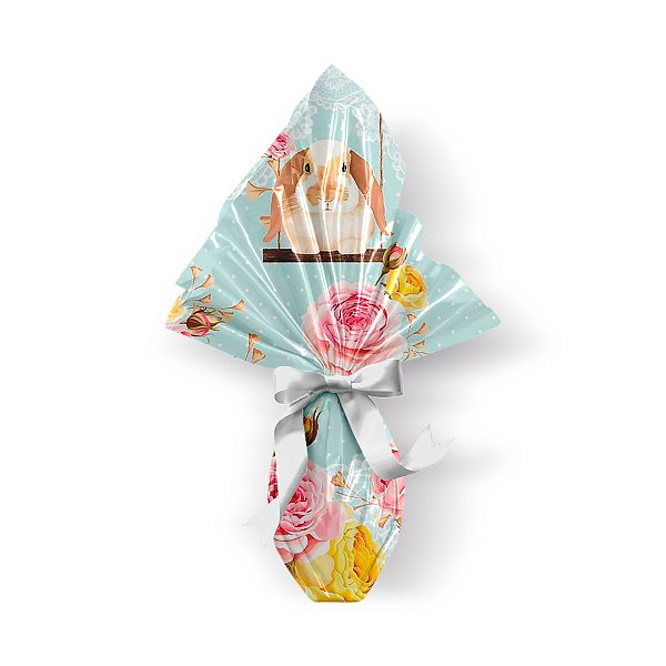 Saco Express para Ovos de 500g a 750g - 44cm x 44cm - Páscoa Garden - 05 unidades - Cromus Páscoa - Rizzo Confeitaria