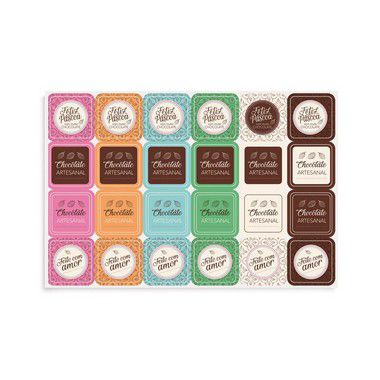 Etiqueta Adesiva de Páscoa Chocolatier com 2 cartelas Cromus Páscoa Rizzo Confeitaria