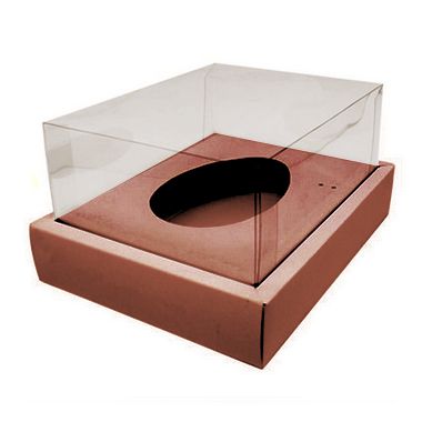 Caixa Ovo de Colher com Moldura - Meio Ovo de 350g - 23cm x 19cm x 9,7cm - Rosê - 5unidades - Assk - Páscoa Rizzo
