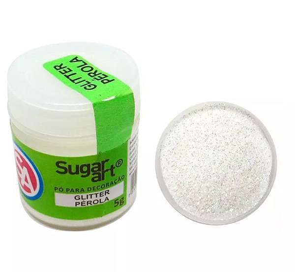 Pó para Decoração Gliter Pérola 5g Sugar Art  Confeitaria