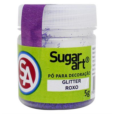 Pó para Decoração Glitter Roxo 5g Sugar Art  Confeitaria