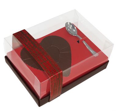Caixa Ovo de Colher Coração de 250g - Classic Vermelha 16x11,5x7cm - 05 unidades - Ideia Embalagens - Rizzo Confeitaria