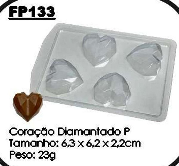 Forma Prática  Coração Diamantado Mod. FP 133 Crystal Rizzo Confeitaria