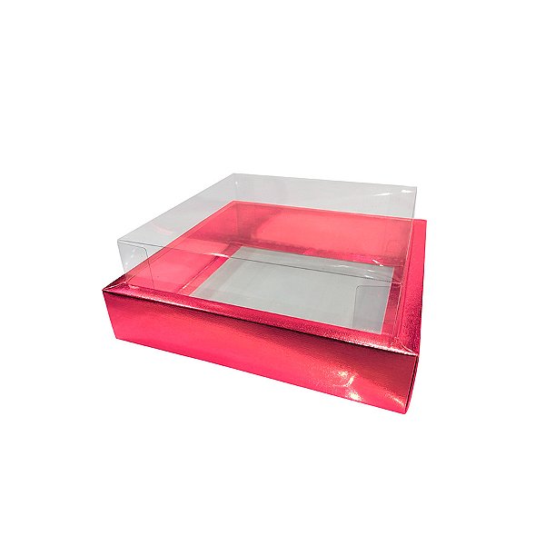 Caixa de PVC N13 Vermelho 17x17x7,8 - 5 un - Assk Rizzo Confeitaria