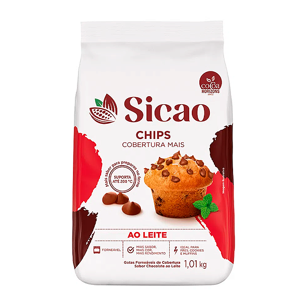 Cobertura Mais Chips Ao Leite - 1,01 kg  - 1 unidade - Sicao - Rizzo
