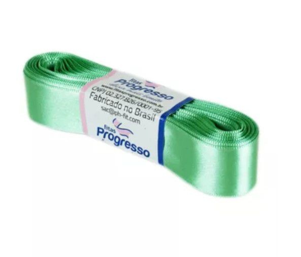 Fita de Cetim Progresso 22mm nº5 - 10m Cor 232 Verde Menta - 01 unidade