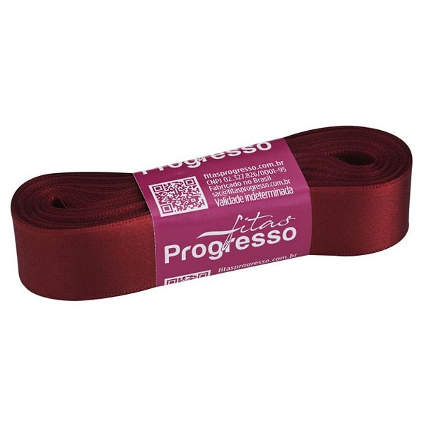 Fita de Cetim CF005 22mm - 10m Cor 389 Vinho - 01 unidade - Progresso - Rizzo Confeitaria