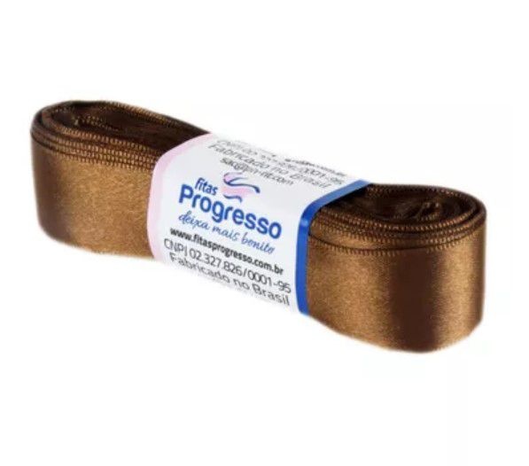 Fita de Cetim Progresso 22mm nº5 - 10m Cor 391 Marrom - 01 unidade