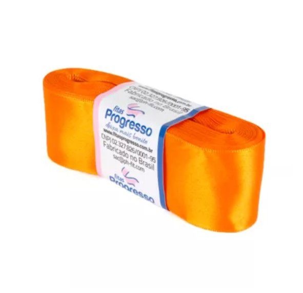 Fita de Cetim Progresso 38mm nº9 - 10m Cor 066 Laranja - 01 unidade