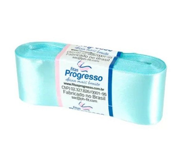 Fita de Cetim Progresso 38mm nº9 - 10m Cor 247 Azul Tiffany - 01 unidade