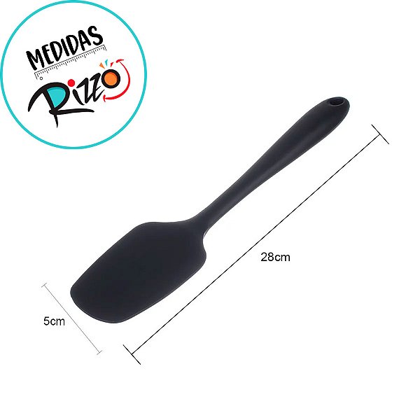 Espatula Colher Silicone Preto - 28cm - 1 unidade - Rizzo