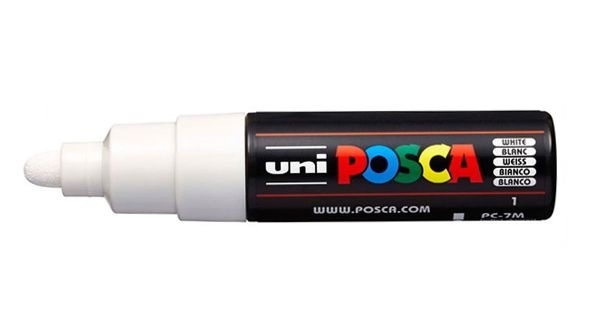 Caneta Posca PC 8K 8mm White_Branco - 01 unidade - Uni Posca