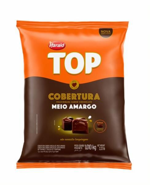 Cobertura em Gotas Meio Amargo - Top - 1,01kg - 01 unidade - Harald - Rizzo//