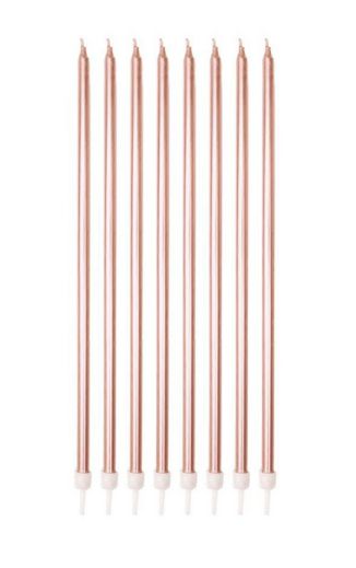 Vela Palito Gigante Metalizada Bronze - 8 unidades - Rizzo