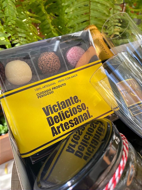 Rótulo e Tira Decorativa Viciante, Delicioso, Artesanal - Tam P / M / G - 5 unidades - Rizzo Confeitaria