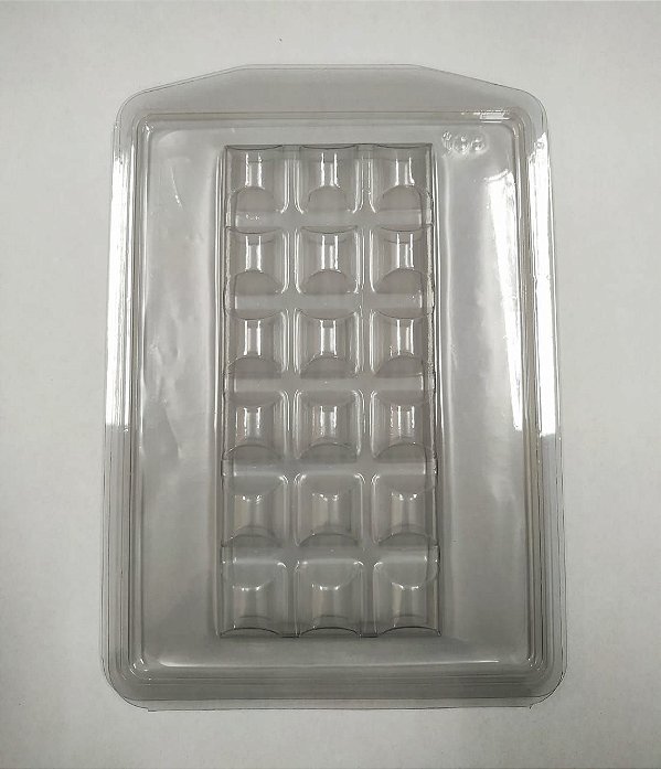 Forma de Acetato - Tablete 18 Gomos - 8,1x18,4x1,6cm - Mod. FP138 -  Crystal - Rizzo Confeitaria