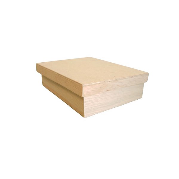 Caixa com Tampa Madeira - P - 22,5x17,5x6,5cm - 1 unidade - Rizzo Confeitaria