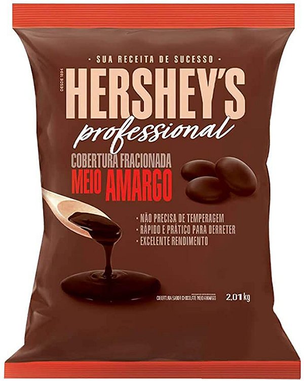 Cobertura Fracionada Meio Amargo - 2,01kg - Hershey's Profissional