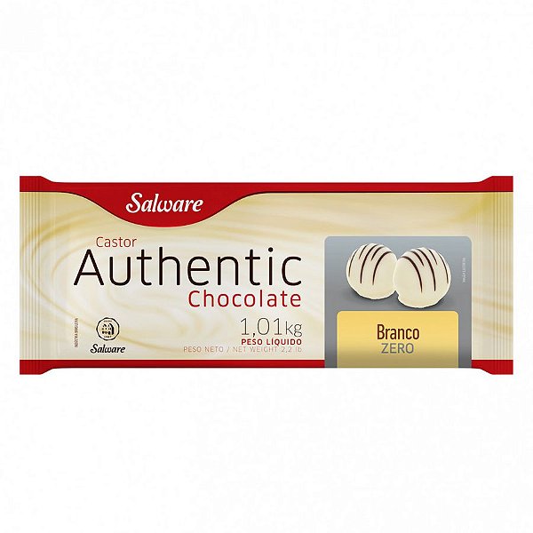 Chocolate Salware - Chocolate Branco Zero Açúcar - Authentic - 1,01 kg - Rizzo