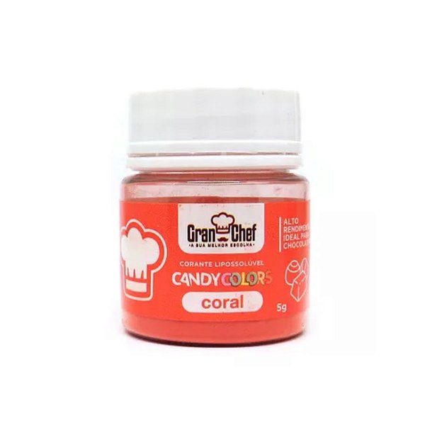 Corante em Pó Lipossolúvel Candy Colors Coral 5g Granchef