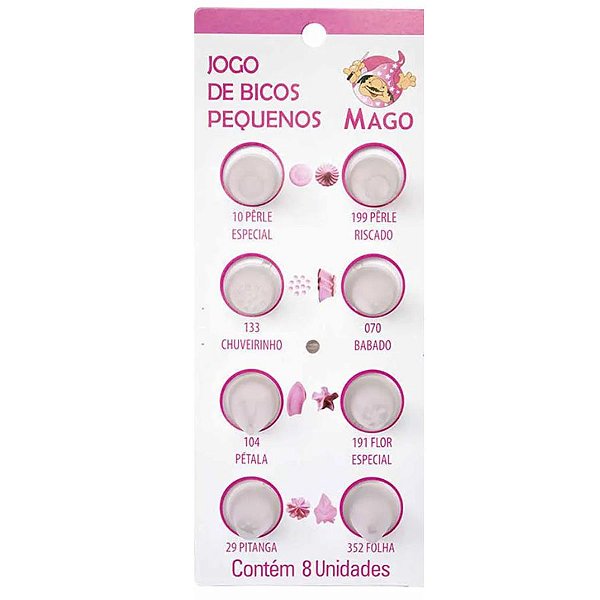 Kit de Bico de Plástico Pequeno com 8 un. Mago - Rizzo Confeitaria