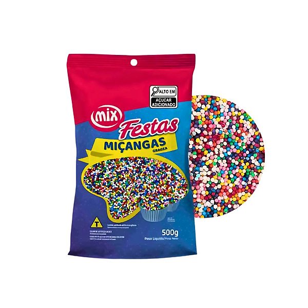 Confeito Miçanga - 8 Cores - 500g - Mix