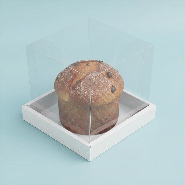 Caixa para Panetone 500g (15x15cm) Branca - 5 unidades - Assk - Rizzo