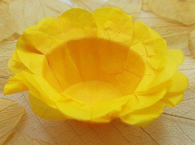 Forminha para Doces Floral em Seda Amarelo Ouro - 40 unidades - Decorart