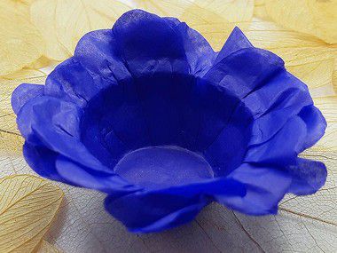 Forminha para Doces Floral em Seda Azul Escuro - 40 unidades - Decorart