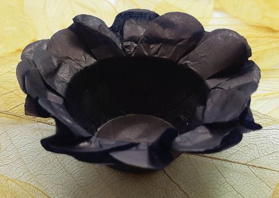 Forminha para Doces Floral em Seda Preto - 40 unidades - Decorart