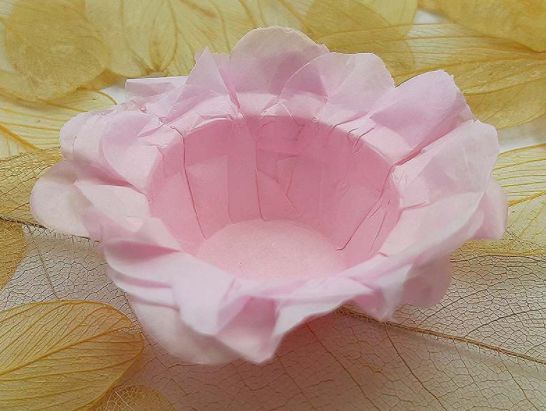 Forminha para Doces Floral em Seda Rosa Bebê - 40 unidades - Decorart