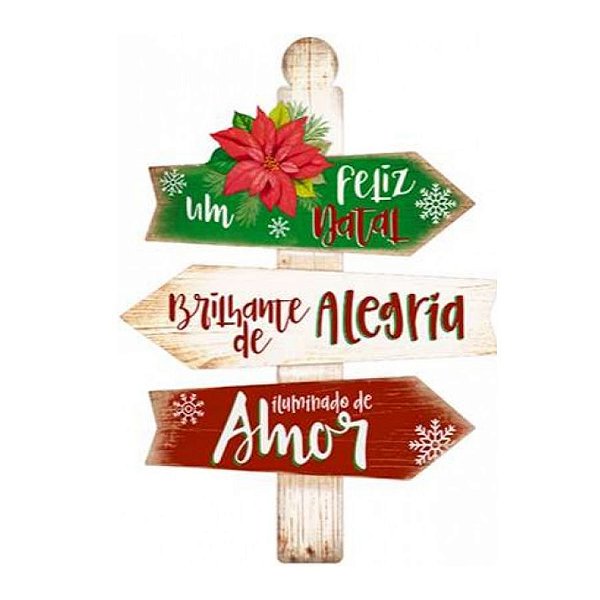 Placa Decorativa em MDF - Decor Home Natal - Um Feliz Natal - DHN-028 - LitoArte Rizzo Confeitaria