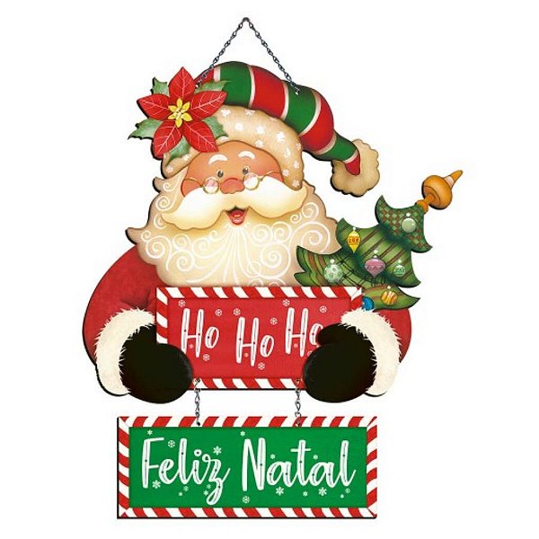 Placa Decorativa em MDF - Decor Home Natal - Papai Noel - DHN-029 - LitoArte Rizzo Confeitaria