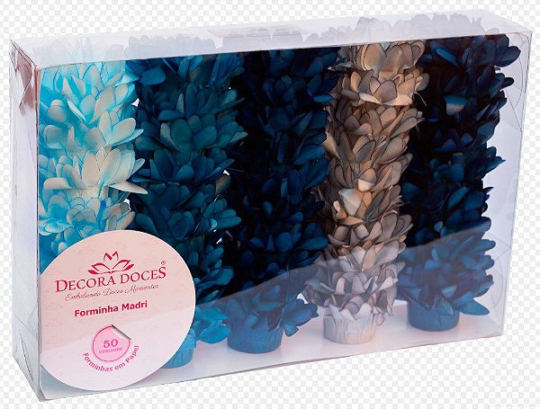 Forminha para Doces Finos - Madri - Tons de Azul - 50 unidades - Decora Doces - Rizzo Festas