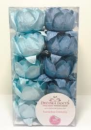 Forminha para Doces Finos - Bela Duo Azul Bebê e Azul Chumbo - 20 unidades - Decora Doces - Rizzo Festas