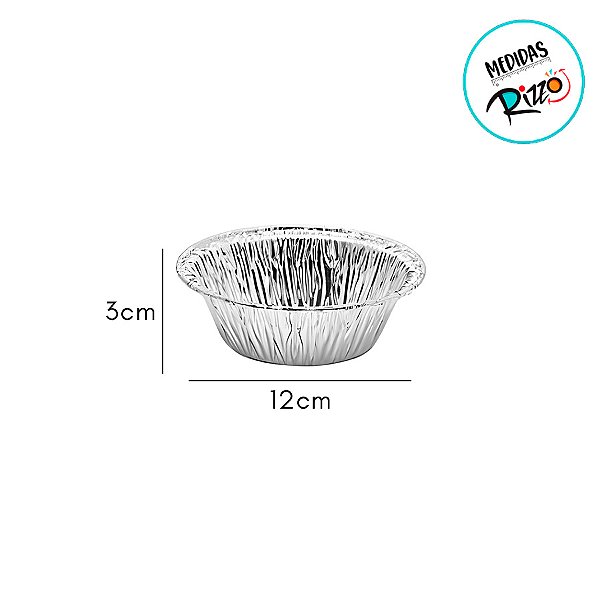 Empada Pequena Aluminio 45ml com 100 un. Wyda Rizzo Confeitaria