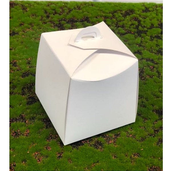 Caixa Panetone Branca 100g 10x10x10 com 10 un Assk Rizzo Confeitaria