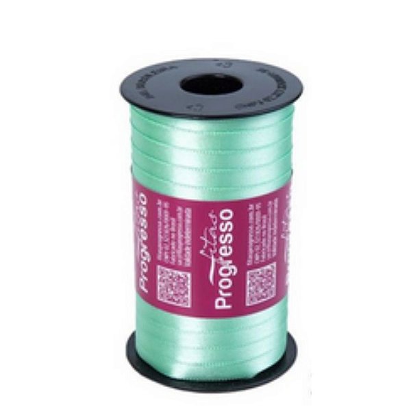 Fita de Cetim Progresso 7mm nº1 - 100m Cor 232 Verde Menta - 01 unidade