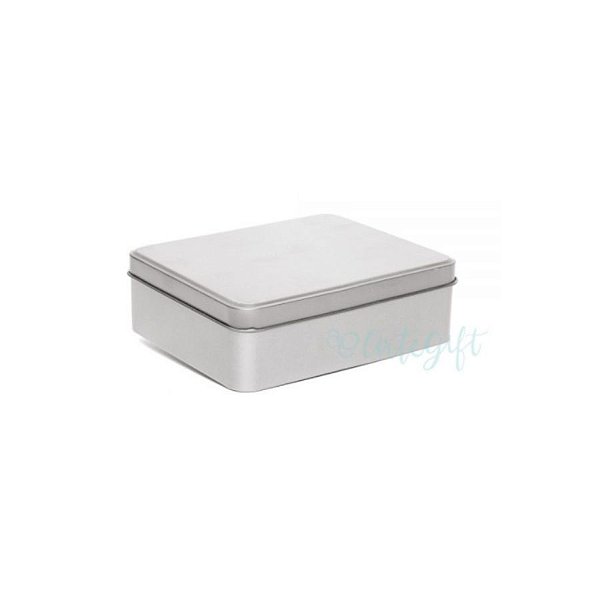 Lata Retangular para Lembrancinha Prata - 11,5 x 19cm - Artegift - Rizzo