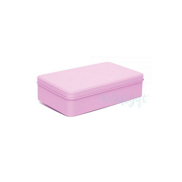 Lata Retangular para Lembrancinha Rosa - 11,5 x 19cm - Artegift - Rizzo