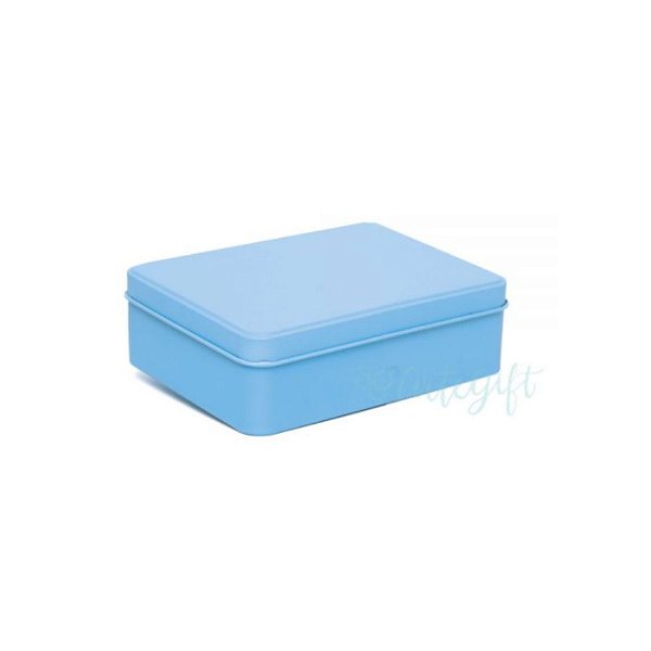 Lata Retangular para Lembrancinha Azul - 12 x 9 x 4cm - 6un - Artegift - Rizzo