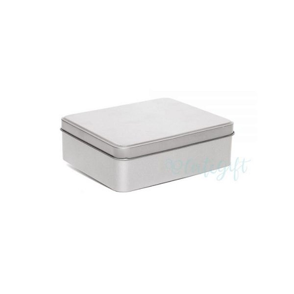 Lata Retangular para Lembrancinha Prata - 12 x 9 x 4cm - 6un - Artegift - Rizzo