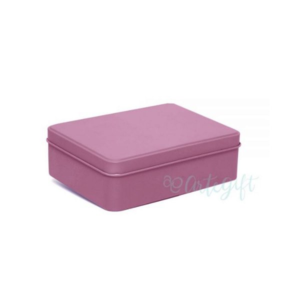 Lata Retangular para Lembrancinha Lilás - 12 x 9 x 4cm - 6un - Artegift - Rizzo