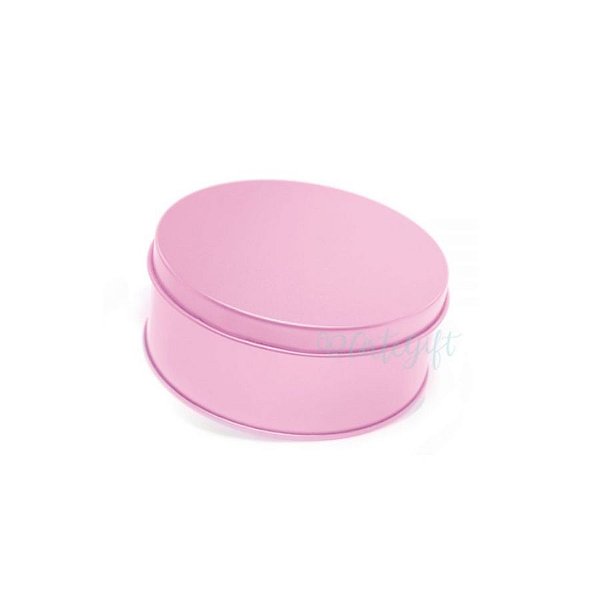 Lata Redonda para Lembrancinha Rosa - 10 x 4cm - 1un - Artegift - Rizzo